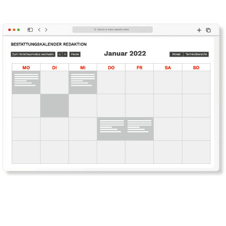 Bestattungskalender – Terminplaner für Friedhofsverwaltungen